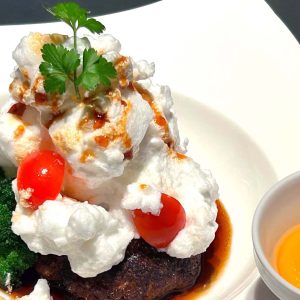 開業2周年　ふわもこハンバーグ（Kurumaya Grill）