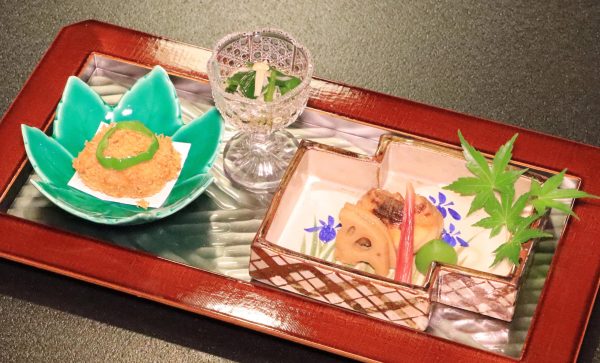 焼物（和牛香味揚 伊佐木柚庵焼 お浸し）