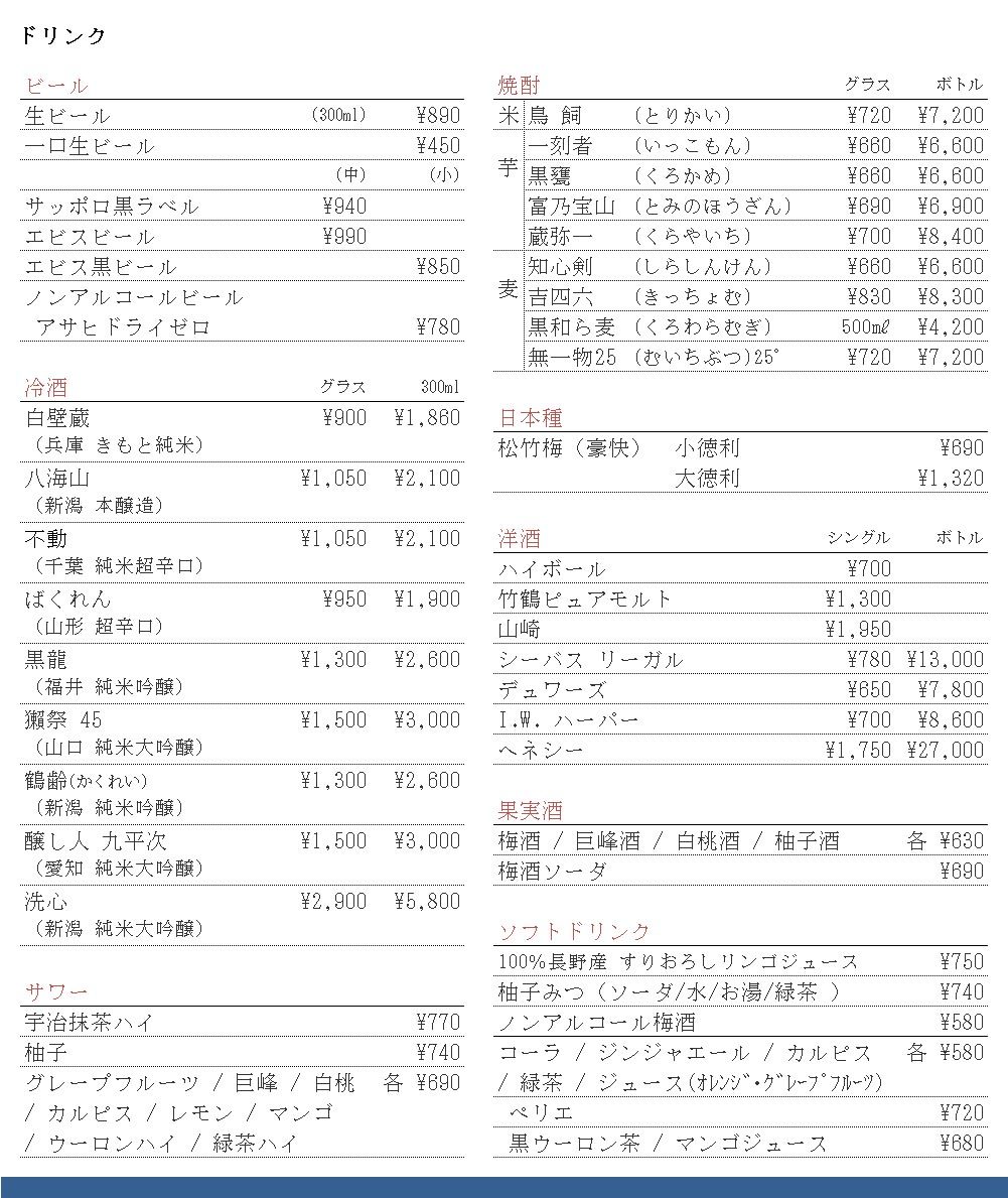 別館 ドリンク 250512