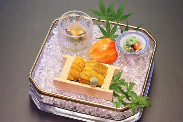 冷菜（生雲丹 蝦夷鮑 海老 ずんだ）