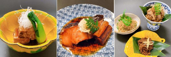 惣菜（豚角煮 銀鱈煮付 ご飯のお供三種）