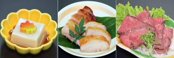 お惣菜（胡麻豆腐 鳥味噌漬 ローストビーフ）