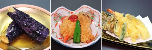 惣菜（茄子オランダ煮 オマール海老のコロッケ 季節の天ぷら）